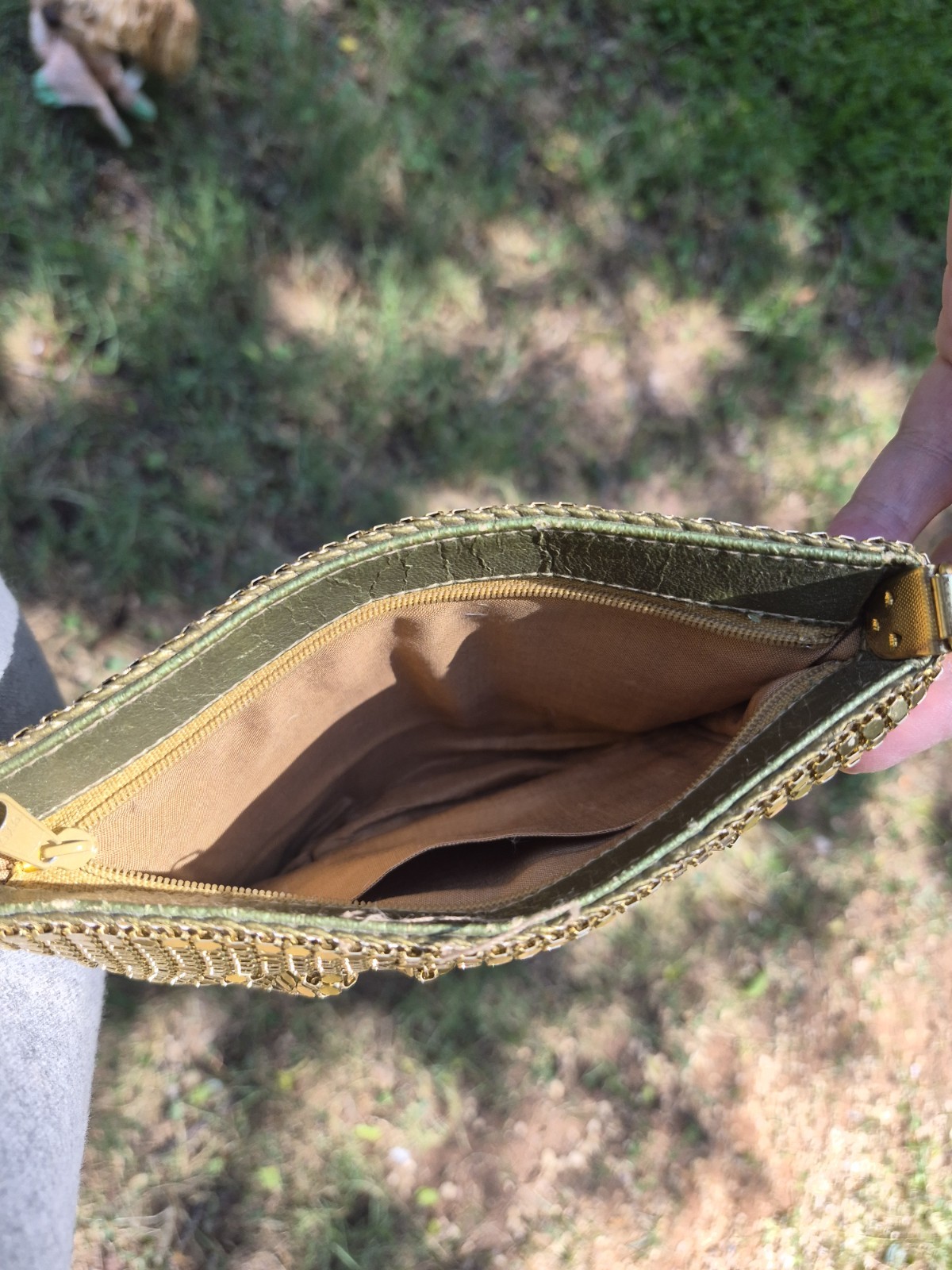 Vintage Marlo Gold Metal Mesh Shoulder Bag Evening Purse Chain Strap