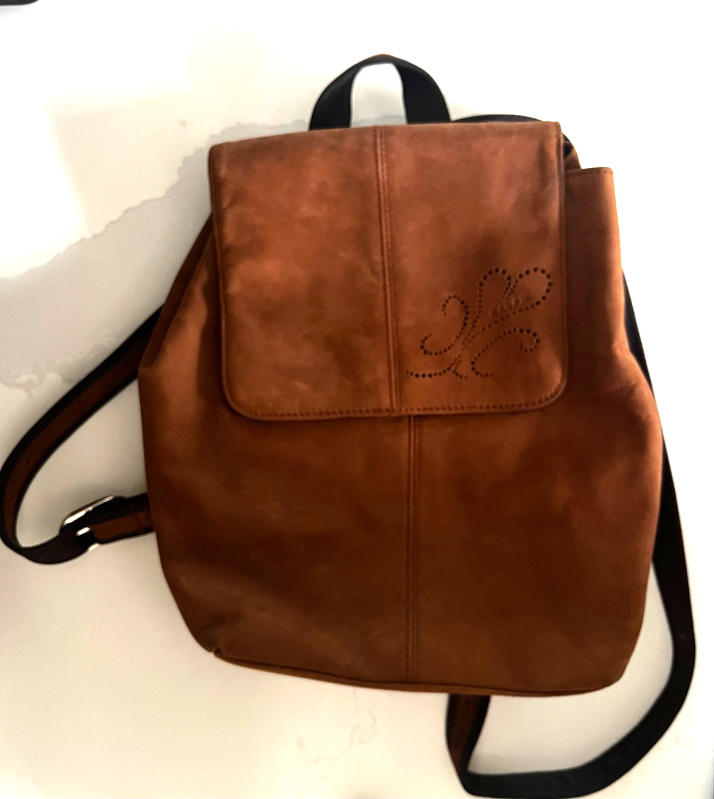 Ralph Lauren Brown Suede Backpack, Excellent Condition