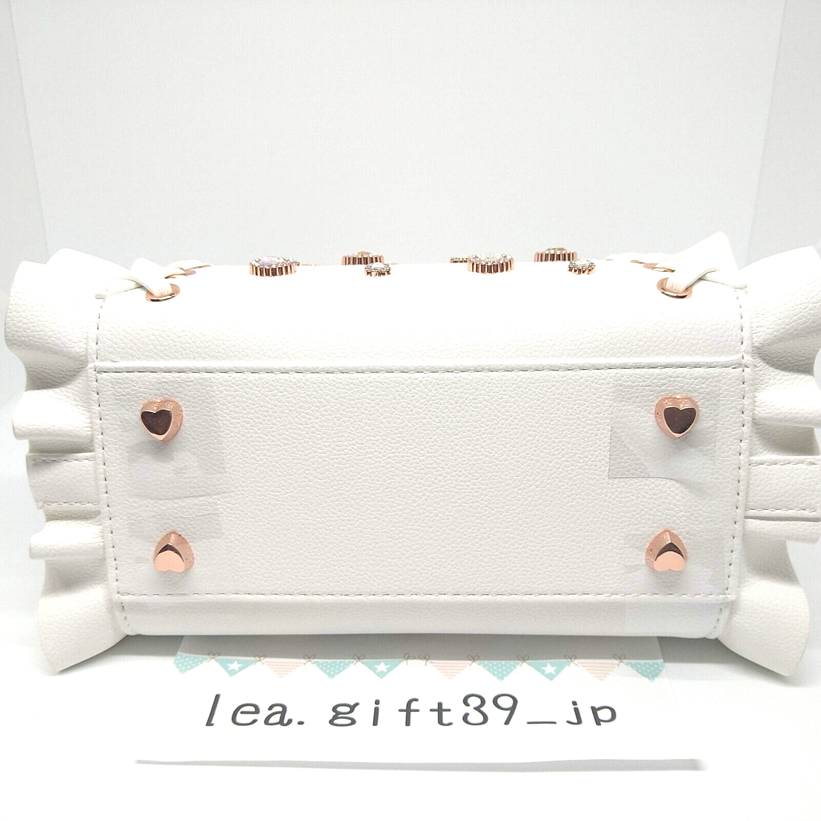 Samantha Vega 2WAY Shoulder Hand Bag Lace up Heart Bijou Mini white Japan New