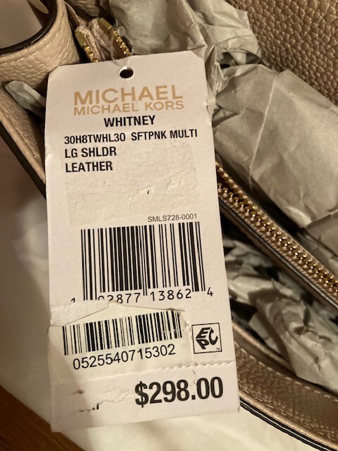 Michael Kors Soft Pink/Rose Whitney Colorblock Leather Purse- NWT