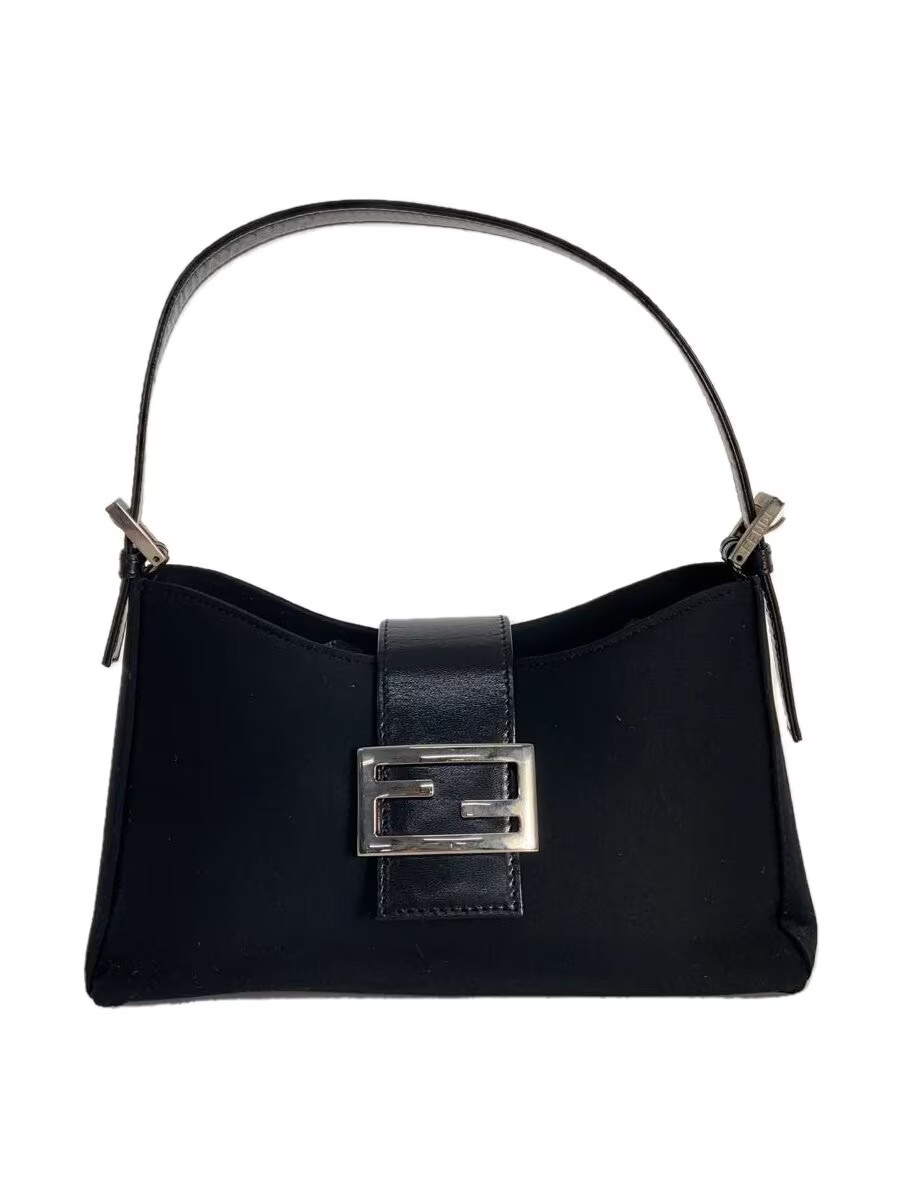 FENDI Mamma Bucket Handbag Polyester BLK