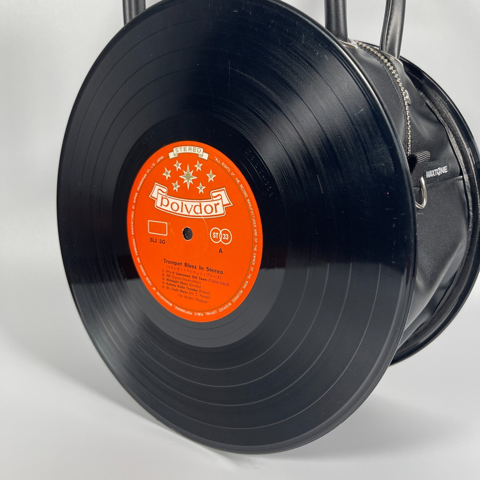 Upcycled 10-Inch Vinyl Record Handbag Spin MID Made in Japan WAXTONE