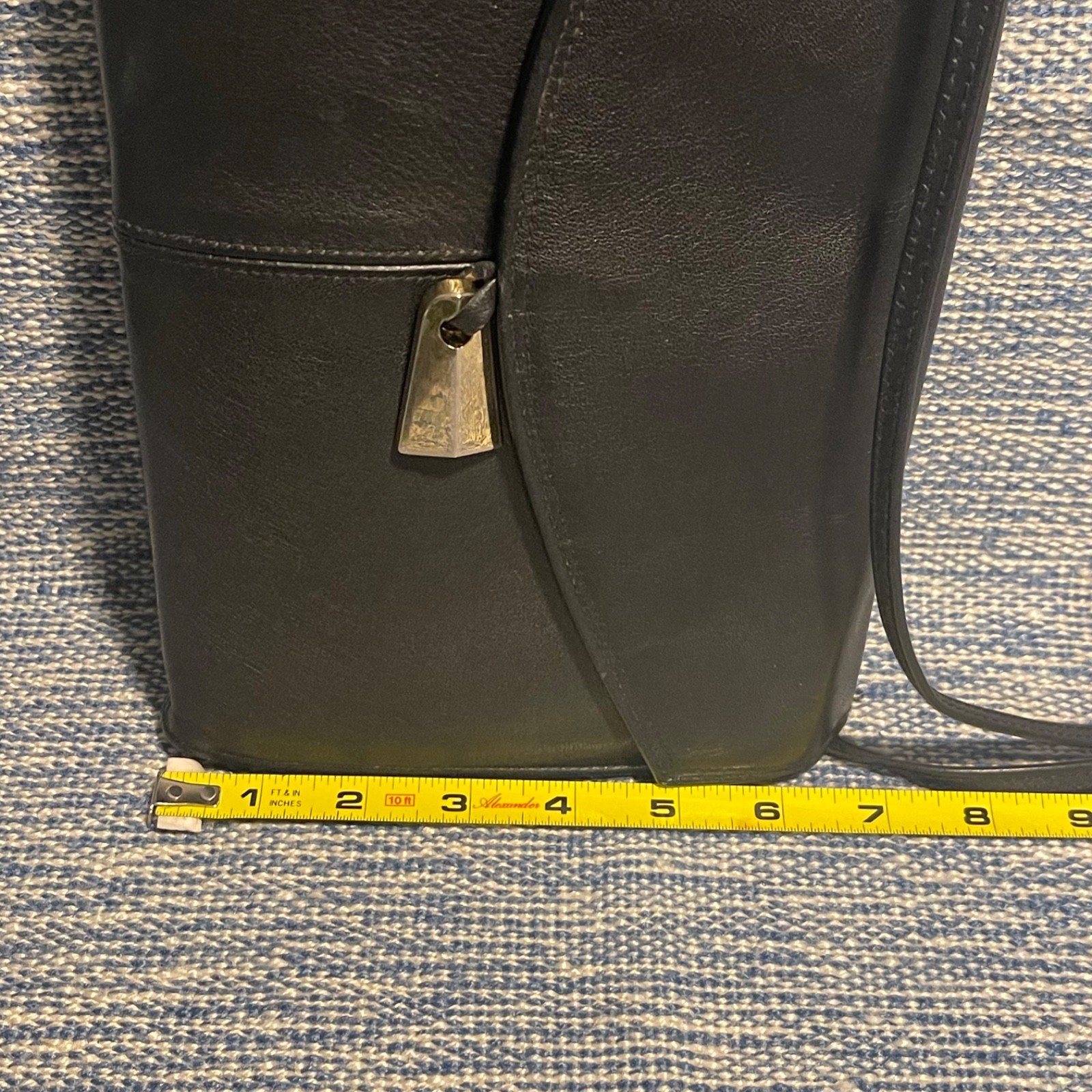 Vintage Amanda Smith Black Genuine Leather Convertible Crossbody Bag Clutch