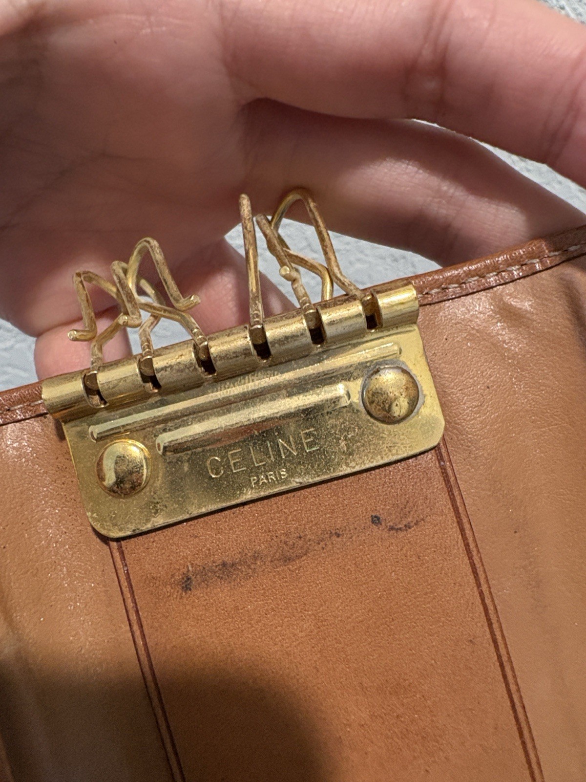 Celine Monogram Canvas Monogram Canvas Leather Triomphe Key Case