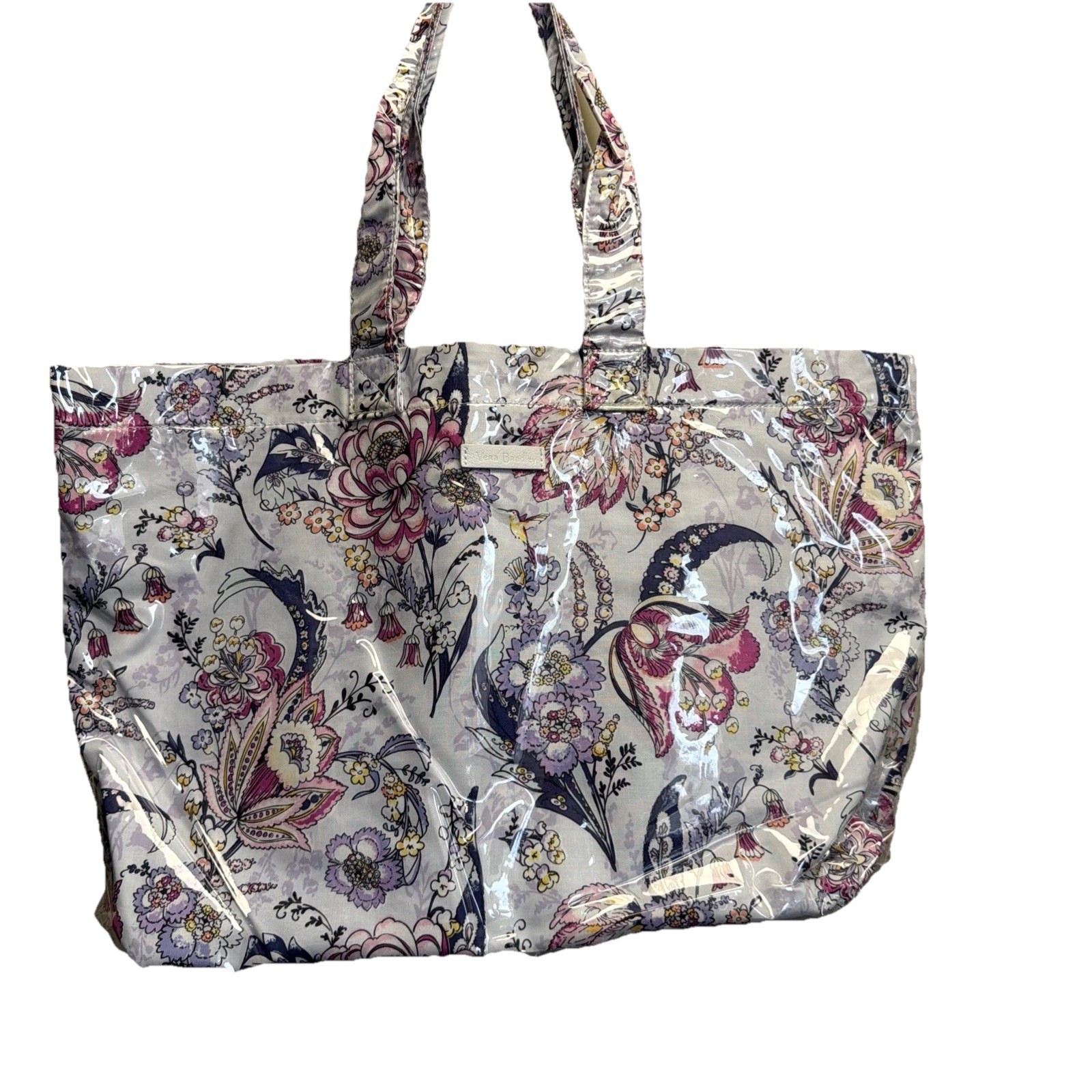 Vera Bradley City Shopper Plastic Tote Hummingbird Park Pattern 20″ x 13″