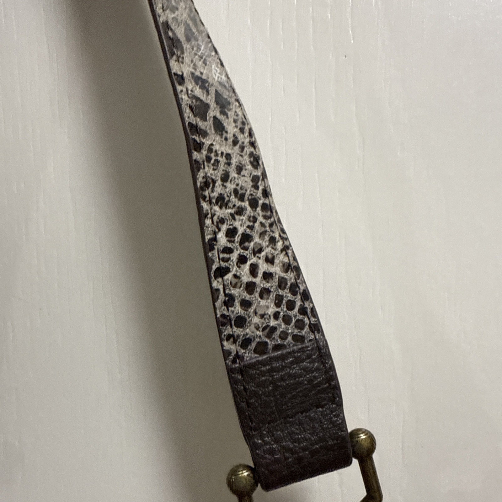 The Sak Indio Two Tone Brown Leather Alameda Purse Snake Skin Pattern Strap