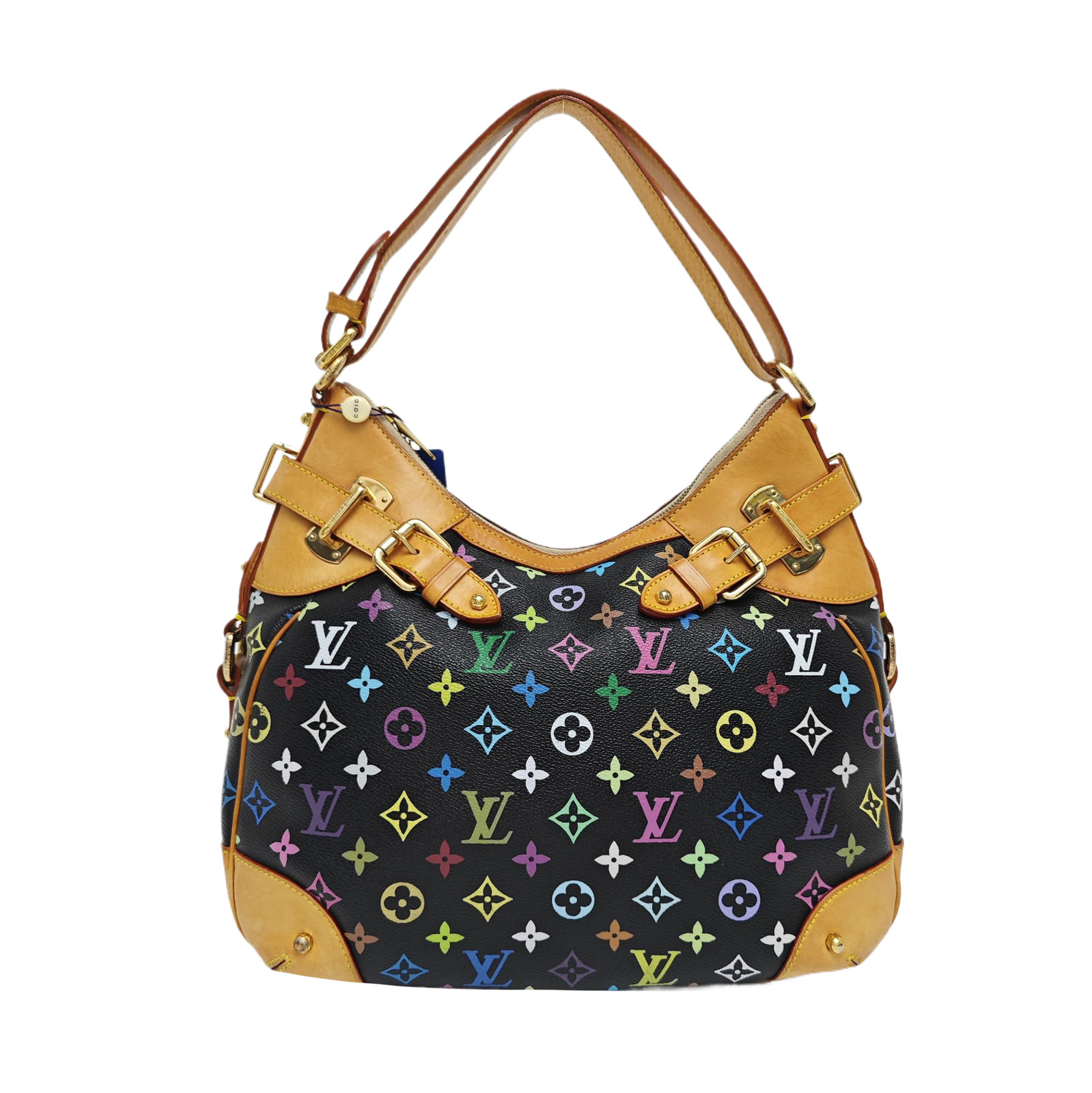 Louis Vuitton Greta Hobo Shoulder Bag Black Multicolor Monogram Canvas M40196