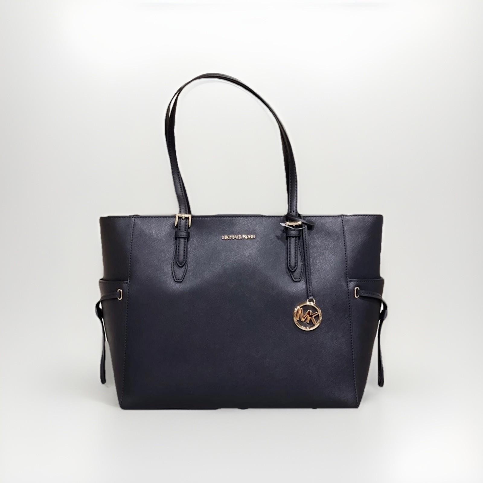 Nwt Michael Kors Gilly Large Jet Set Drawstring Top Zip Tote Black Saffiano💕