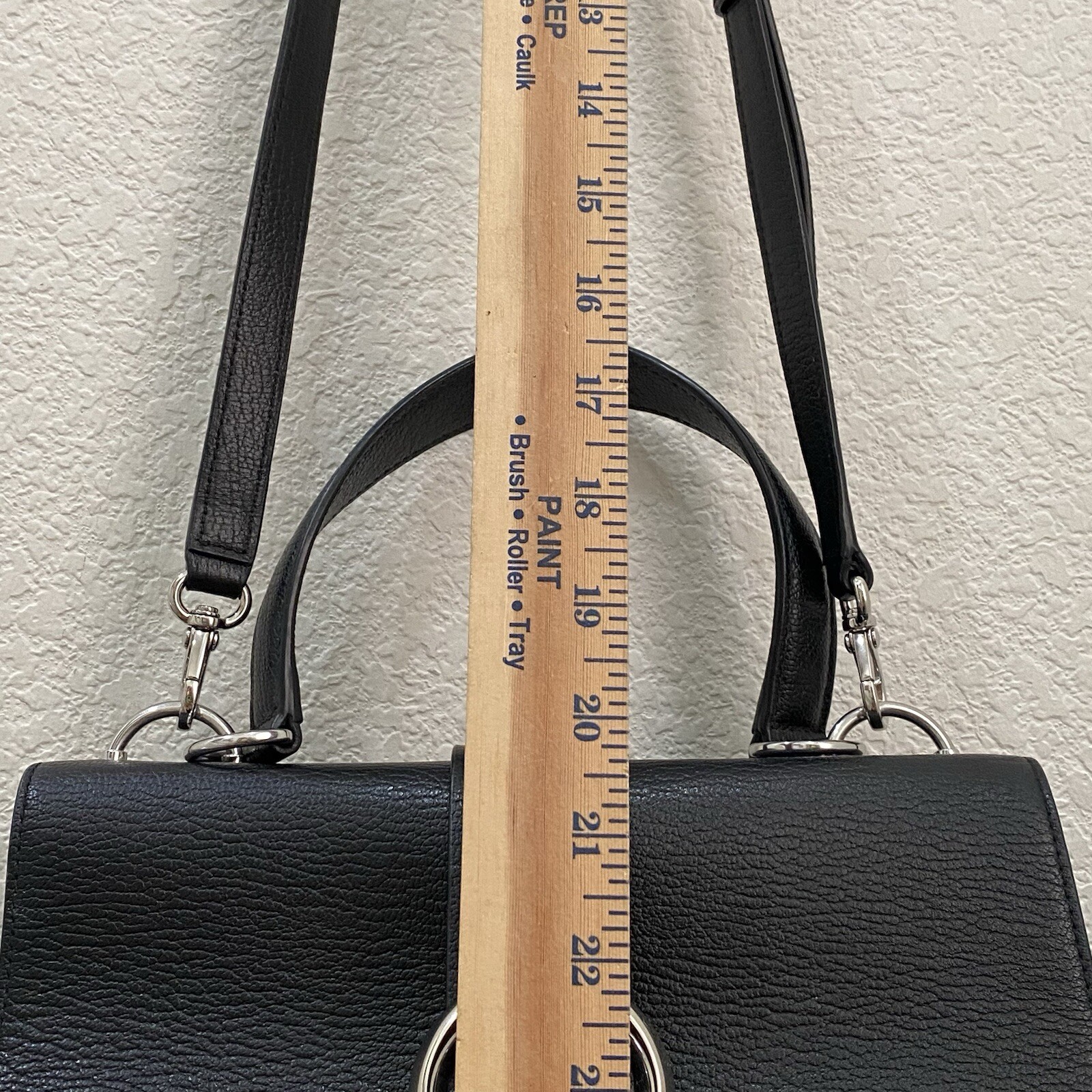HENRI BENDEL Black Riverside Top Handle Satchel Bag Crossbody Purse Bag EUC