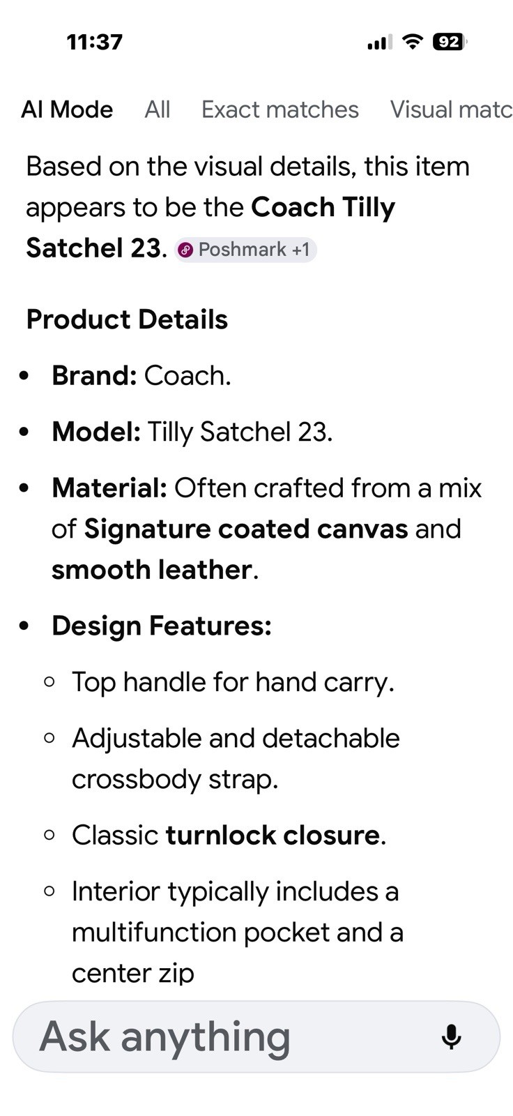 NWT COACH Tilly Satchel 23 In Signature Canvas Top Handle Crossbody