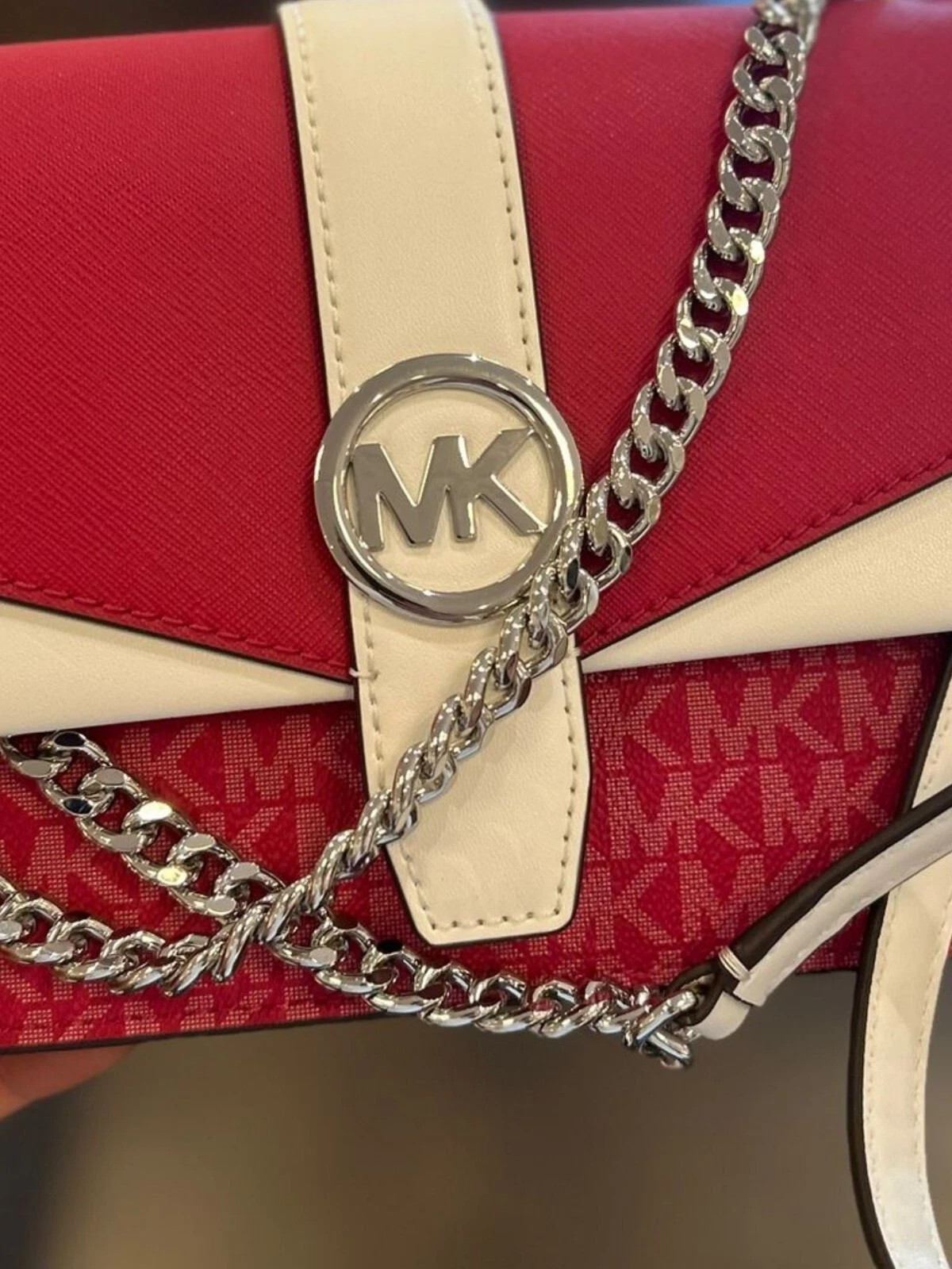 Michael Kors Greenwich Lady Small Handbag Bag Crossbody Bag Dark Raspberry Multi
