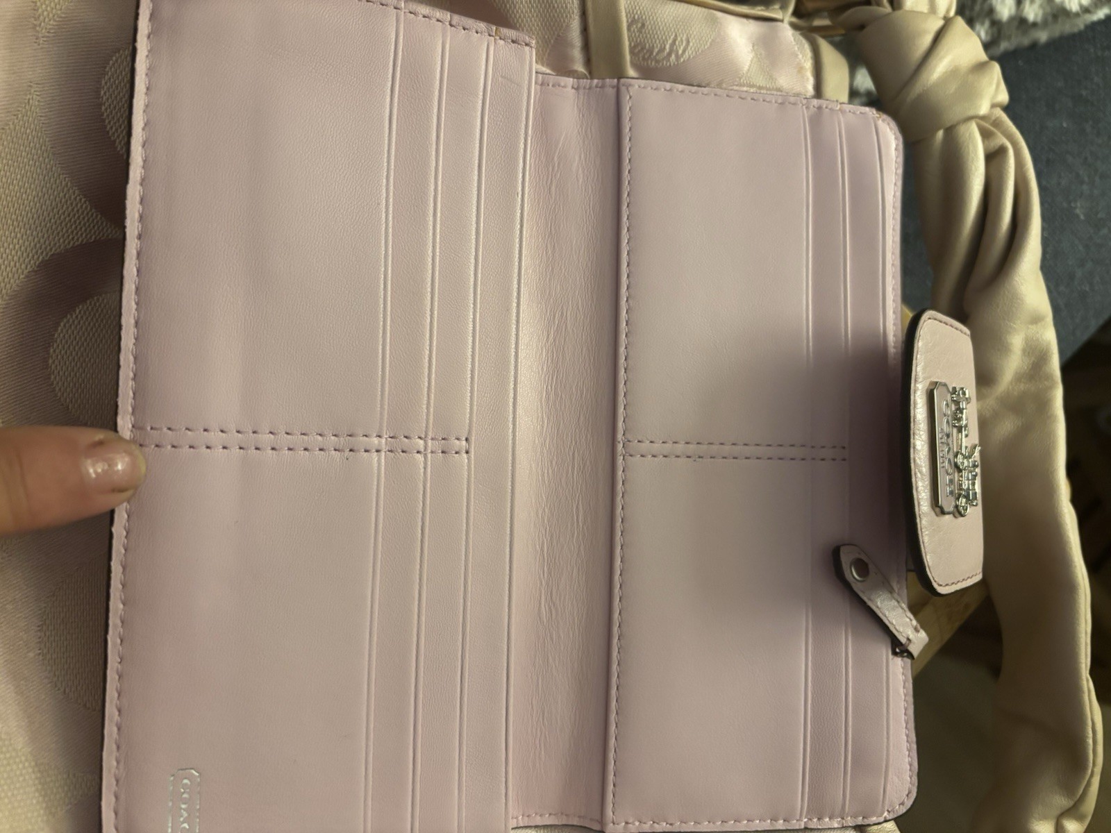 COACH Shoulder Light Pink Signature Bag With Wallet