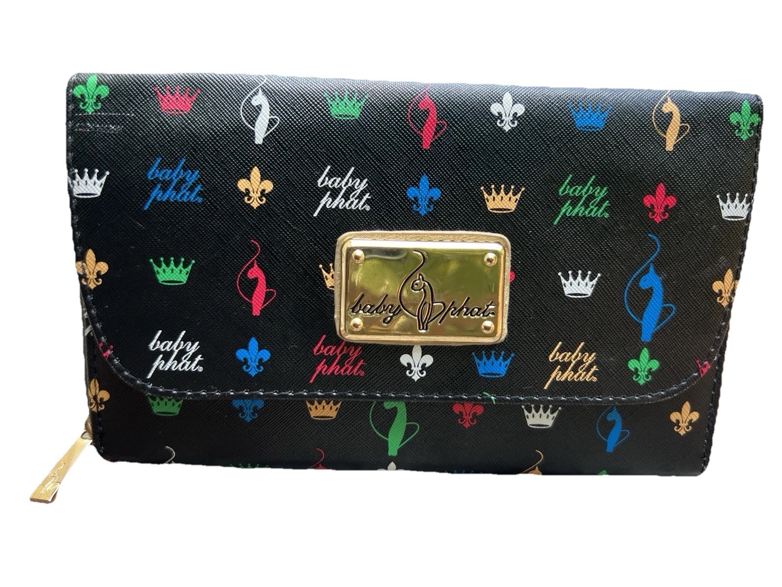 Baby Phat Y2K Convertible Wristlet Shoulder Clutch, Crossbody Handbag, Women