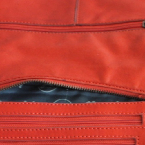 Vtg Y2k Lucky Brand Crossbody Red Leather Bag Herringbone Studs
