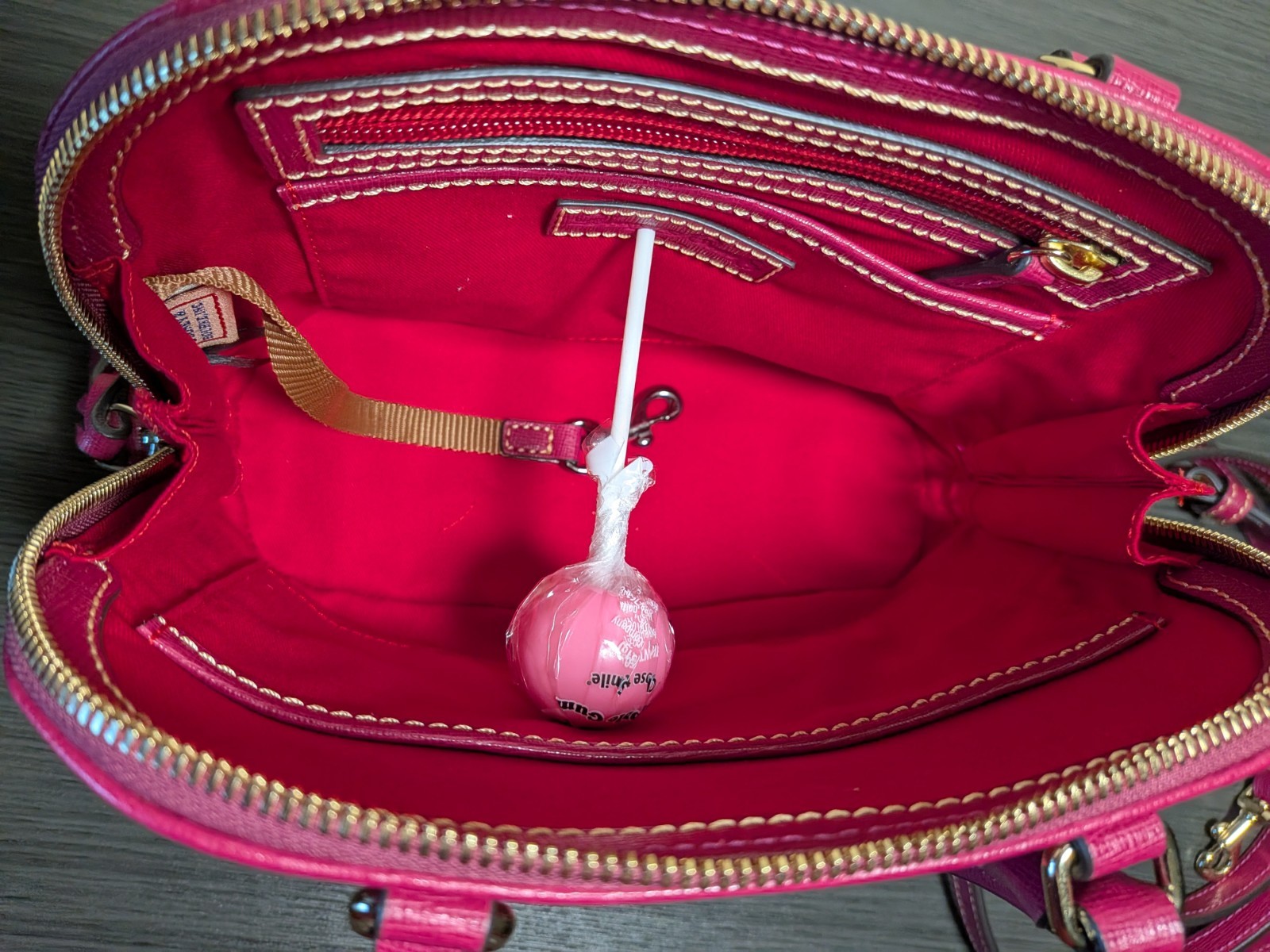 Dooney & Bourke Bitsy Crossbody Hand Bag/ Fuschia Pink w/ Dust Bag, Small