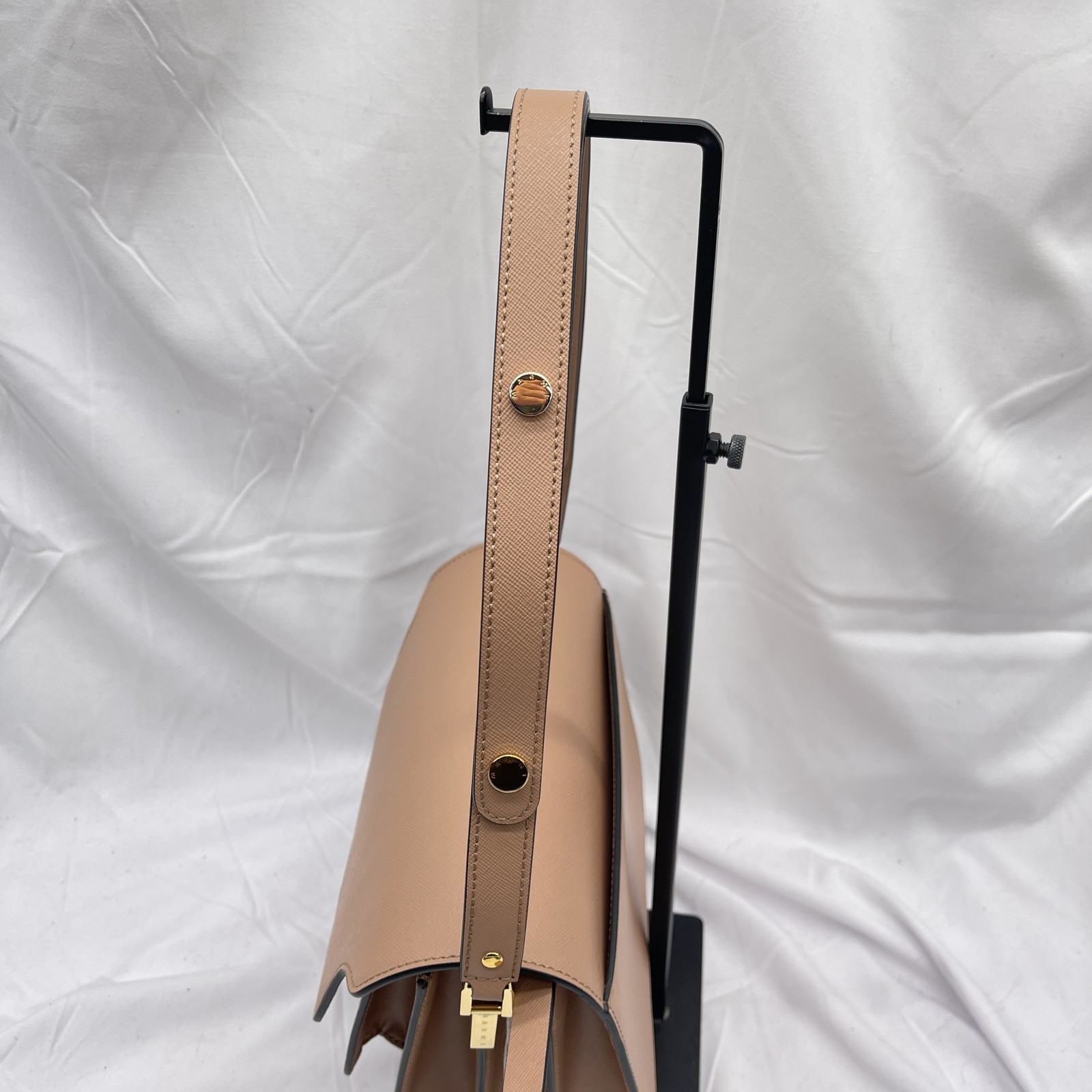 Marni Women Medium Trunk Flap Shoulder Bag Leather Pink