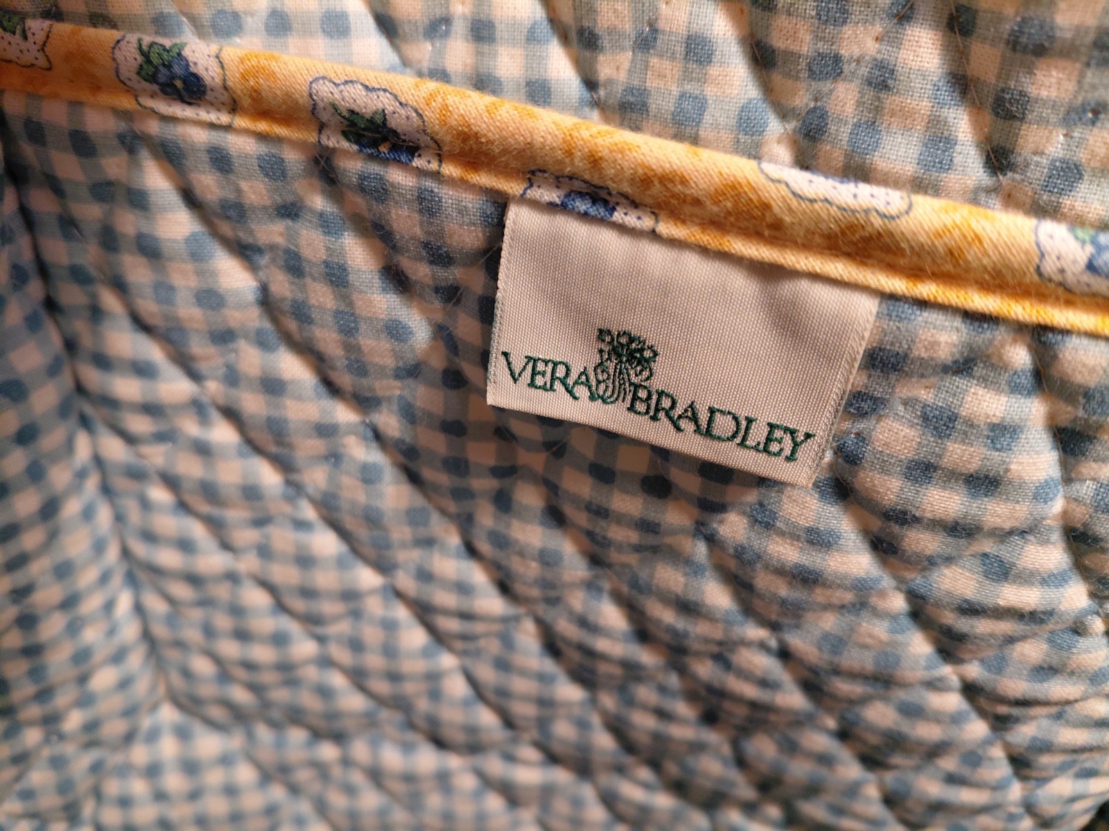 Vtg Vera Bradley Elizabeth GRAND TOTE Bag Spring 1997 Quilted Gingham Retired