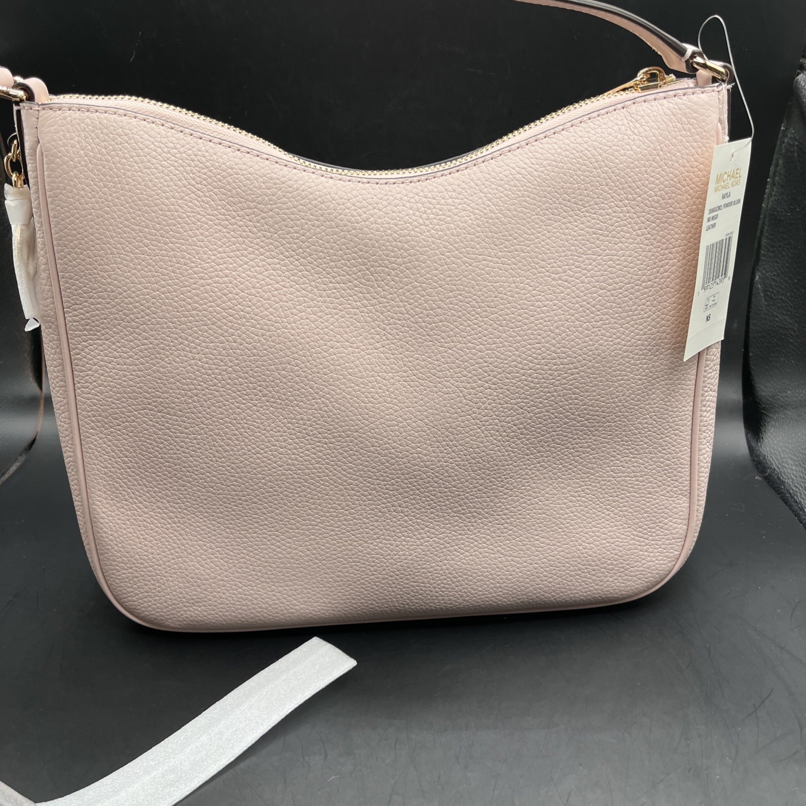 Michael Kors Nayla Medium Satchel Pebble Leather Crossbody Bag Pink Blossom/gold