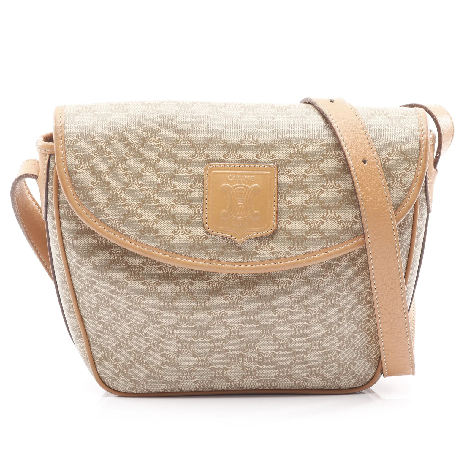 Celine Macadam Shoulder Bag Brown PVC #RCB1144