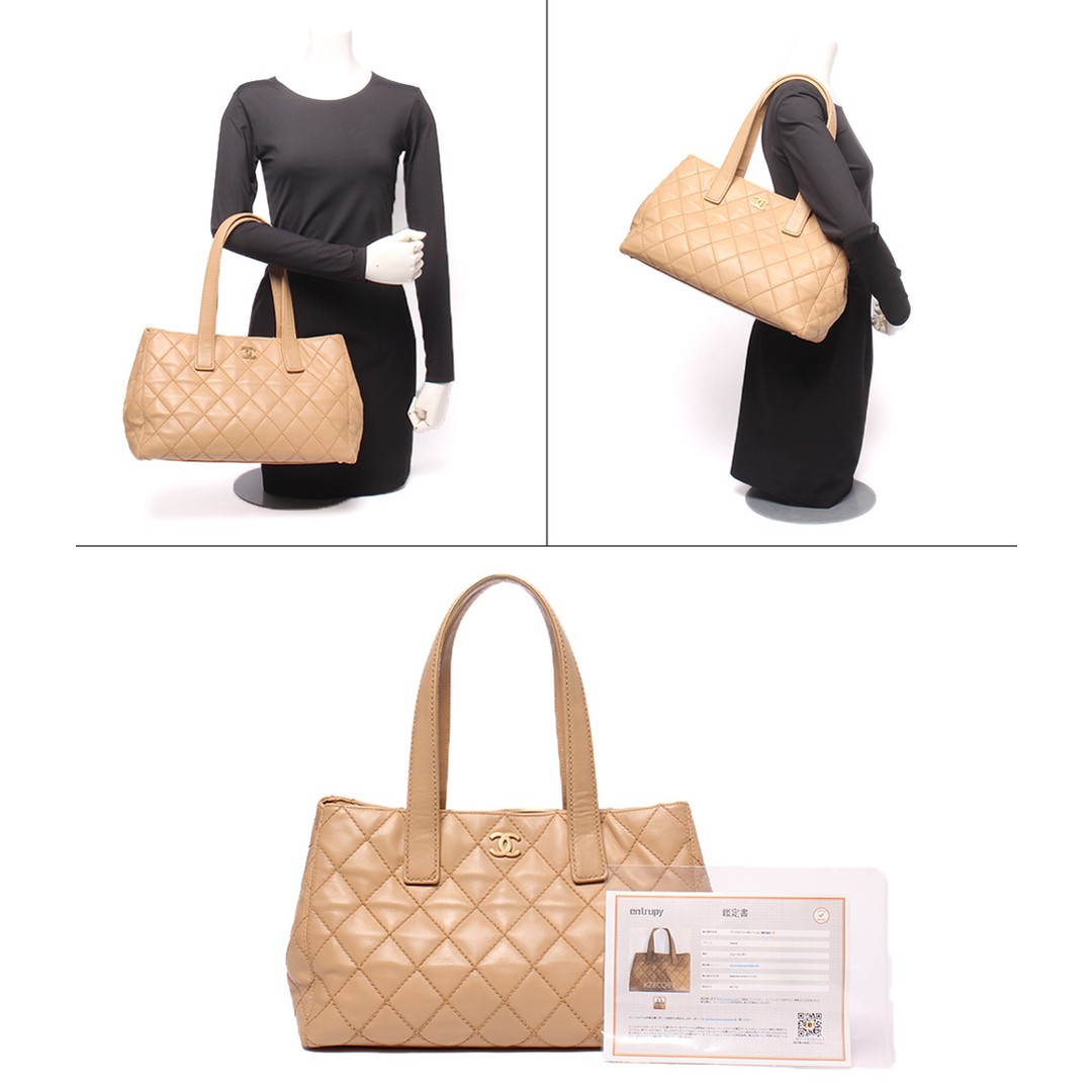 Chanel Tote Bag Shoulder 9 Scale Gold Hardware Wild Stitch Coco Mark Ladies’ c8