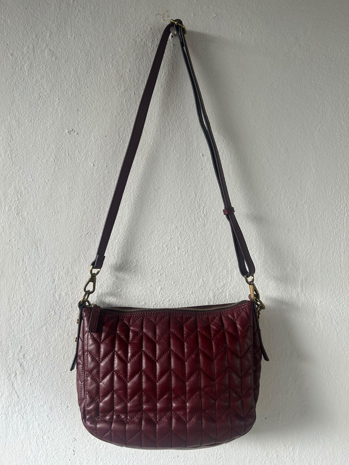 Fossil Jolie Quilted Leather Crossbody & Shoulder Bag | Burgundy