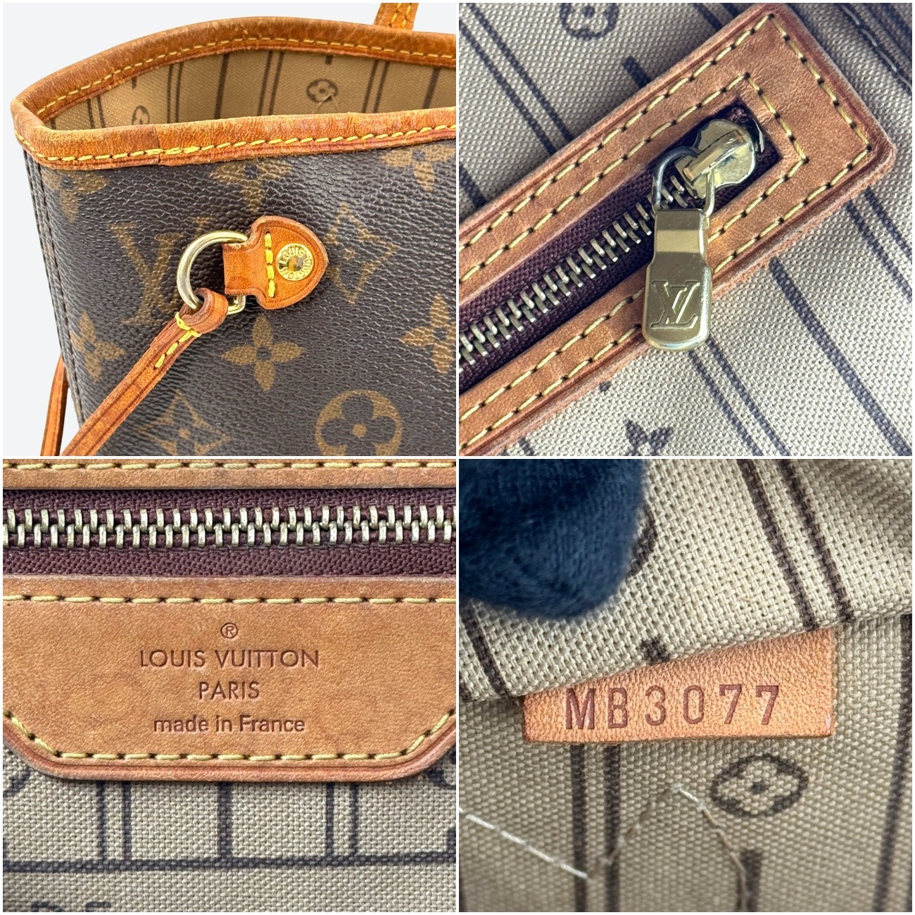 LOUIS VUITTON Neverfull PM Monogram Brown Shoulder Tote Bag M40155 KD433