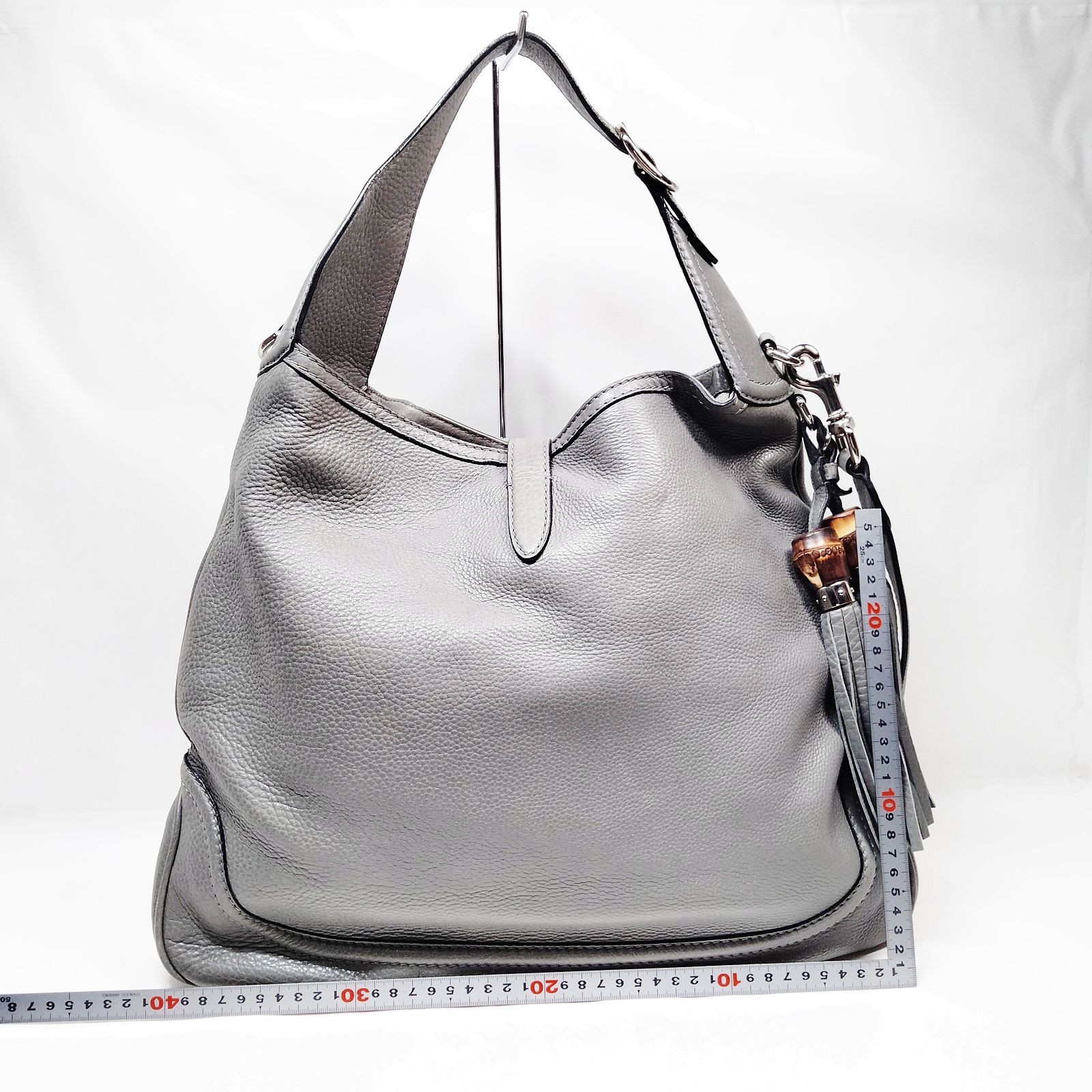 Gucci Shoulder Bag New Jackie Gray Leather 4526254