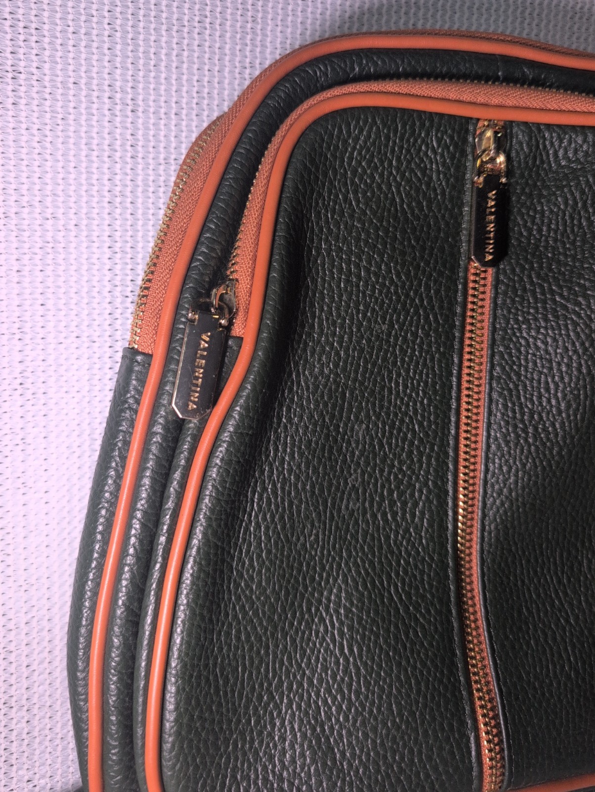VALENTINA Italy Backpack Shoulder Bag Convertible Dark Green 11″x10″ MSRP $298