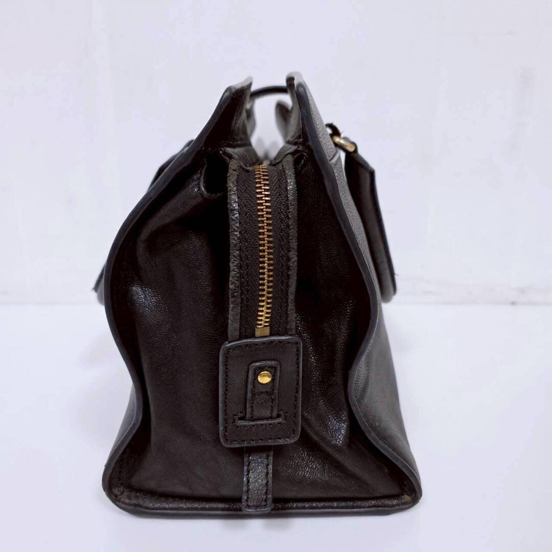 YVES SAINT LAURENT Cabas Chic Handbag Black Vintage Authentic From Japan