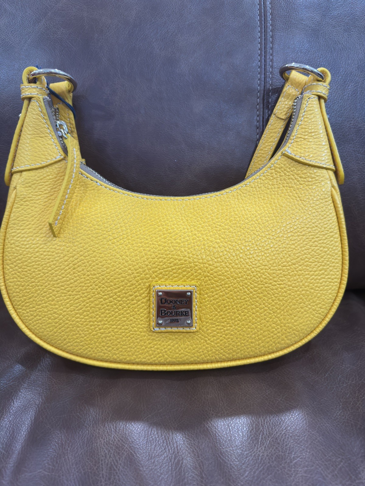 Dooney & Bourke Lucca Leather Hobo Purse Dandelion Yellow NWT