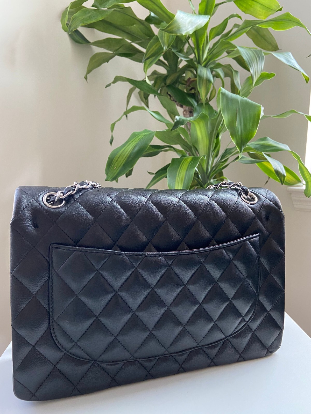Classic Double Flap Bag Quilted Lambskin LARGE SIZE Genuine 0 Leather