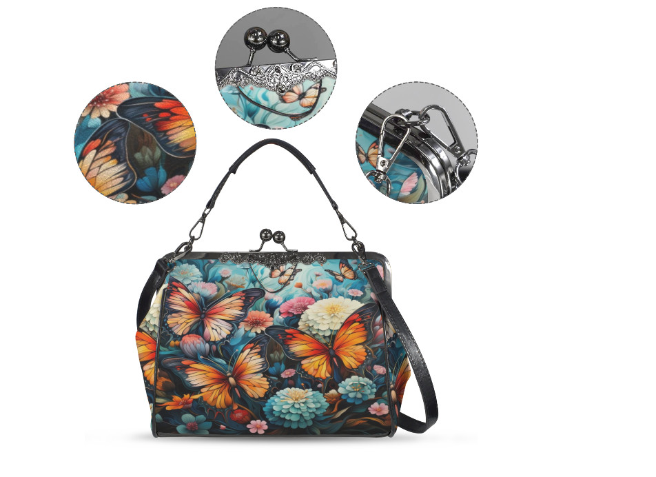 Spring Flowers Butterfly Art Design Shoulder Cross Body Bag Satchel Mother’s Day