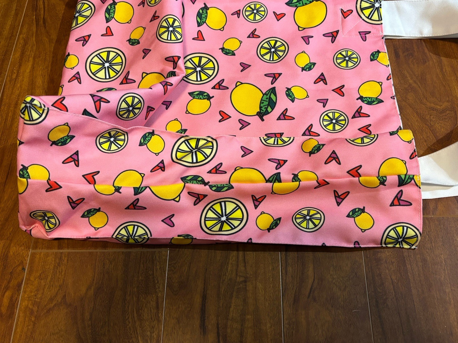 Romero Britto Limited Edition Pink Yellow Citrus Lemon Reversible Tote Beach Bag