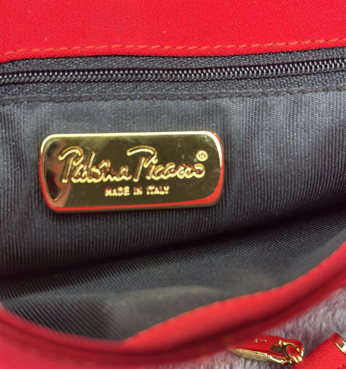 Paloma Picasso Red Leather Crossbody Bag Gold X Chain Italy Vintage 80s Designer