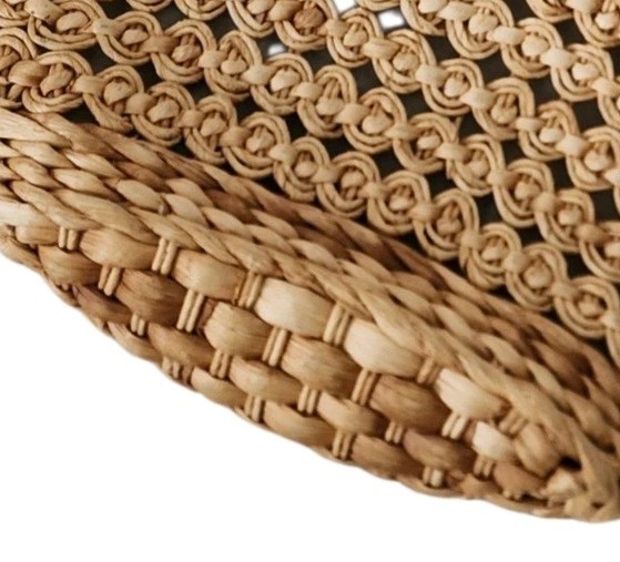 Open Weave Straw Tote Bag Boho Beach Vacation Hippie Coastal *FLAW.