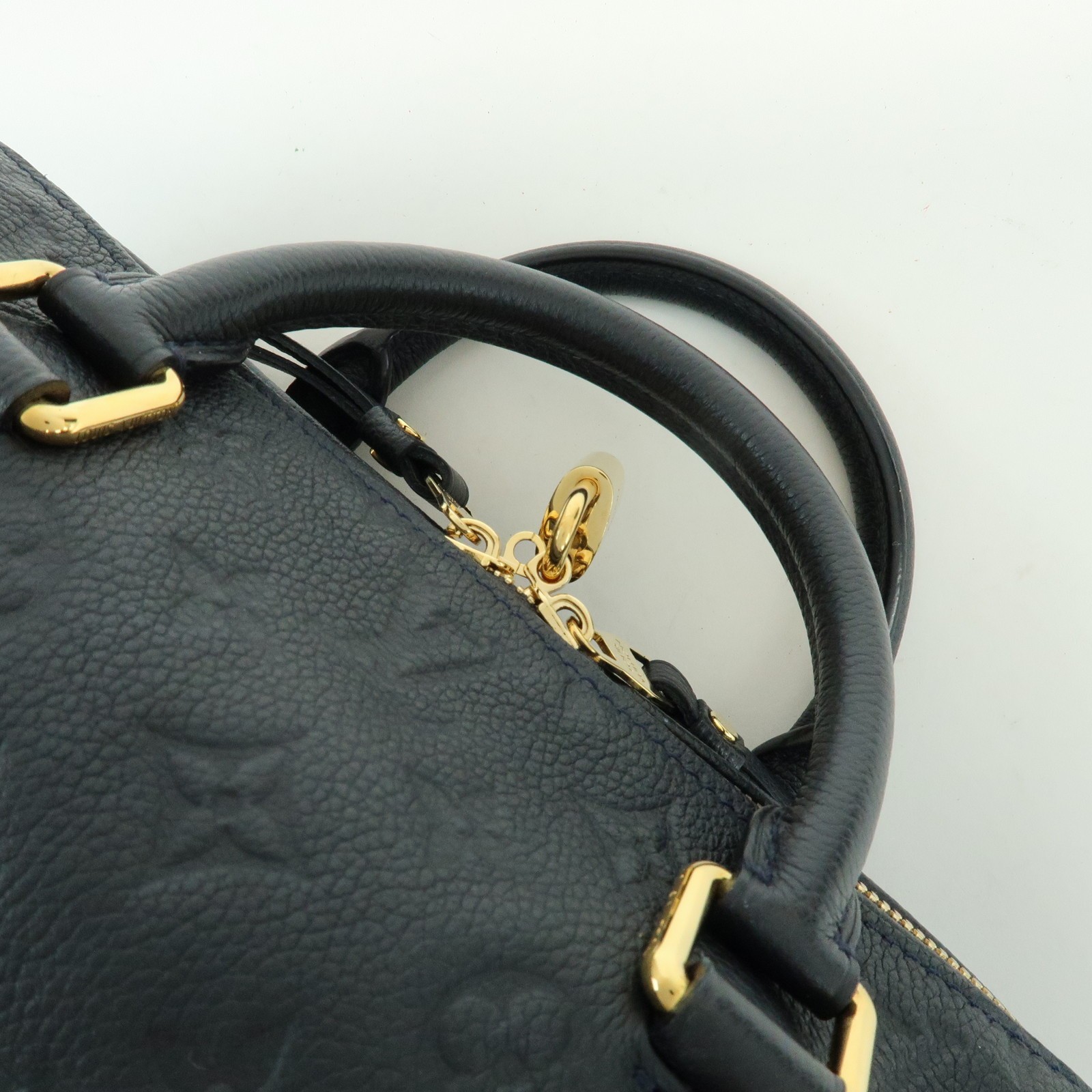 Louis Vuitton Monogram Empreinte Speedy Bandouliere 25 Navy M40762 Auth Used F/S