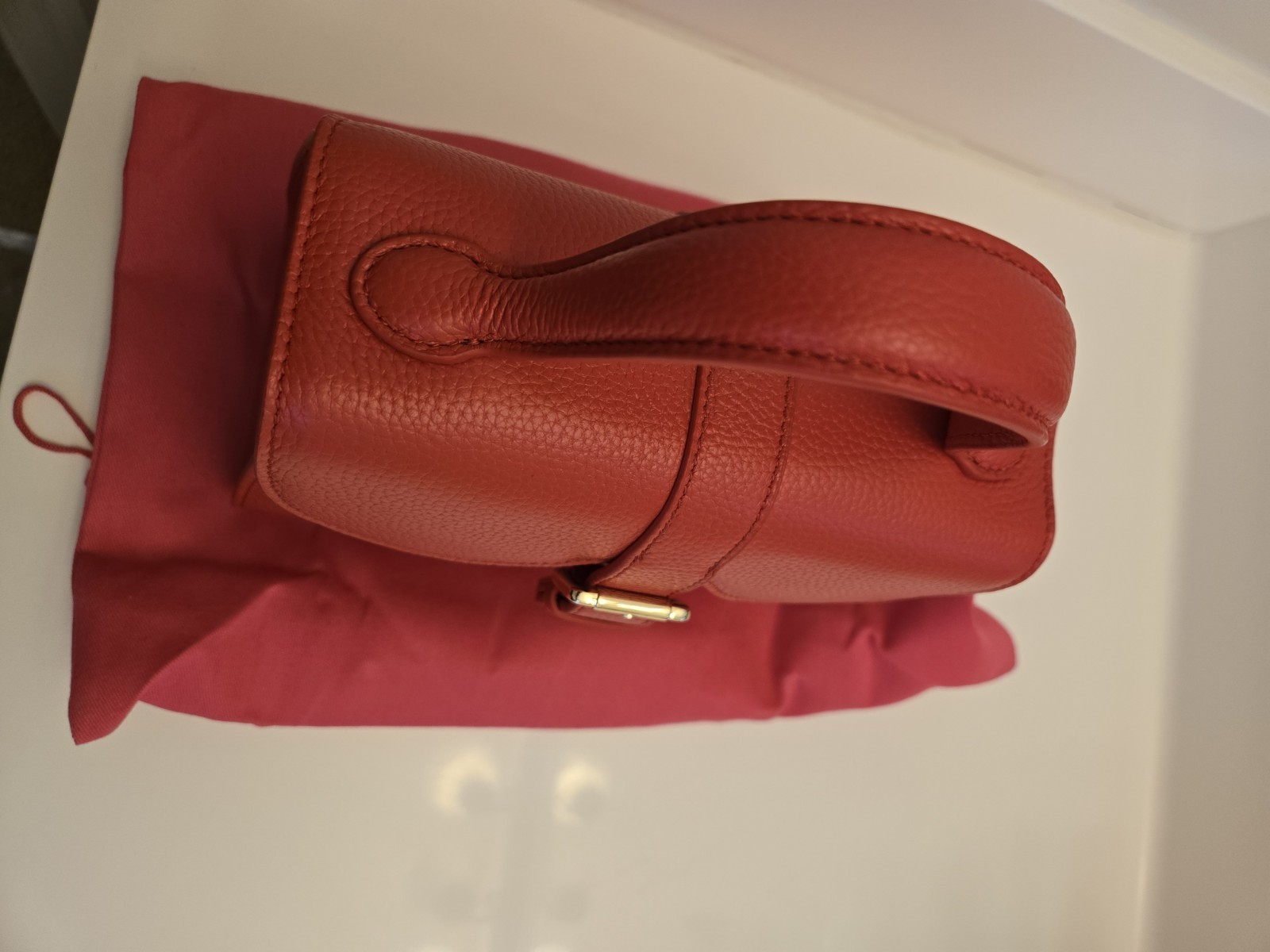 F&W Style Red MINI Miranda Pebble Leather Top Handle Crossbody Bag