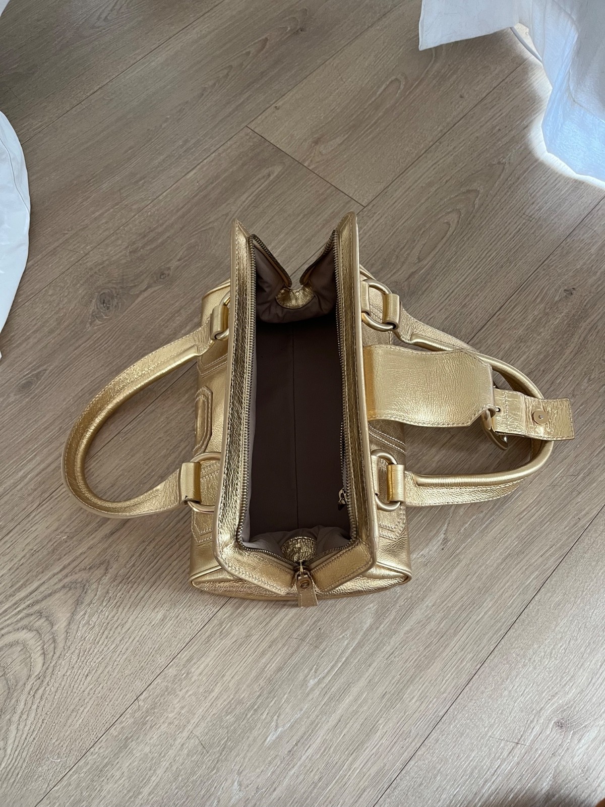 Vintage Celine Gold Metallic- Ella Frame Shoulder Bag-Y2K 2000s