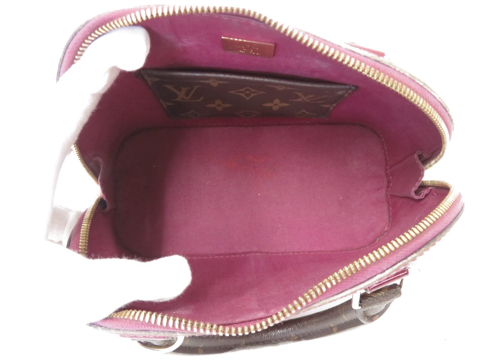 Auth Louis Vuitton Monogram Vernis Alma BB Miroir 2Way Shoulder Hand Bag F#53917