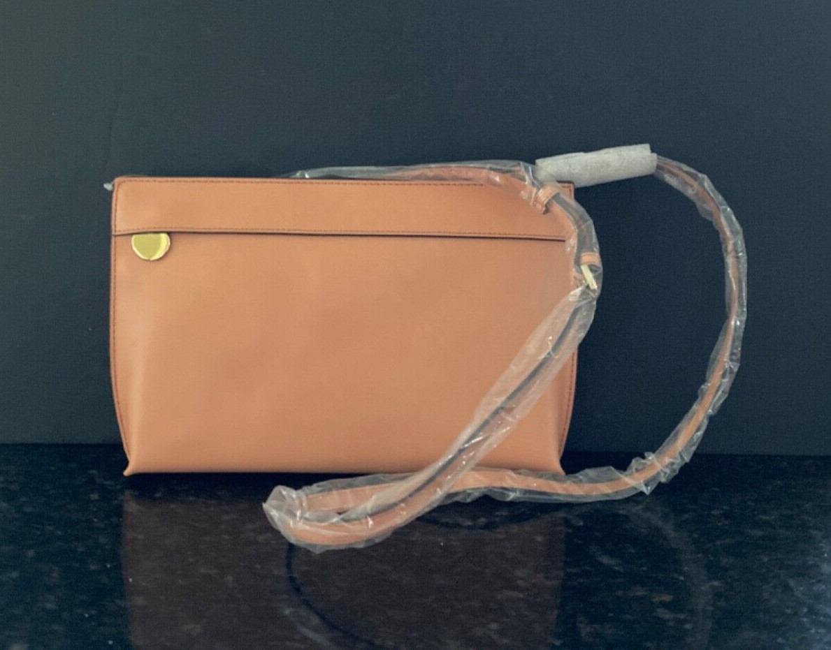 G.I.L.I. Got It Love It Zip Front Convertible Pouch/Terra Smooth/Gold Tone/NWT!