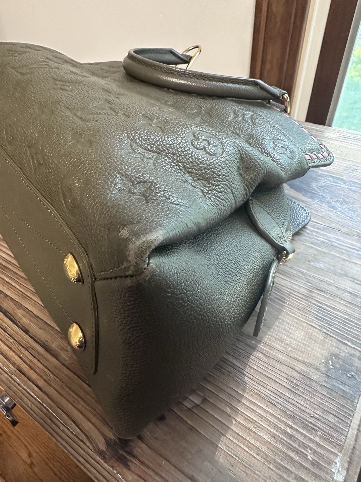 LOUIS VUITTON Empreinte Vosges MM with top handle and shoulder strap