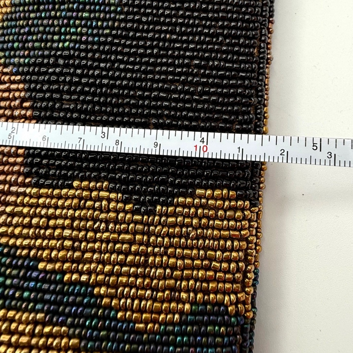 Vintage Bougainvillea Beaded Clutch Bag Gold Bronze Black Camo Evening Bag