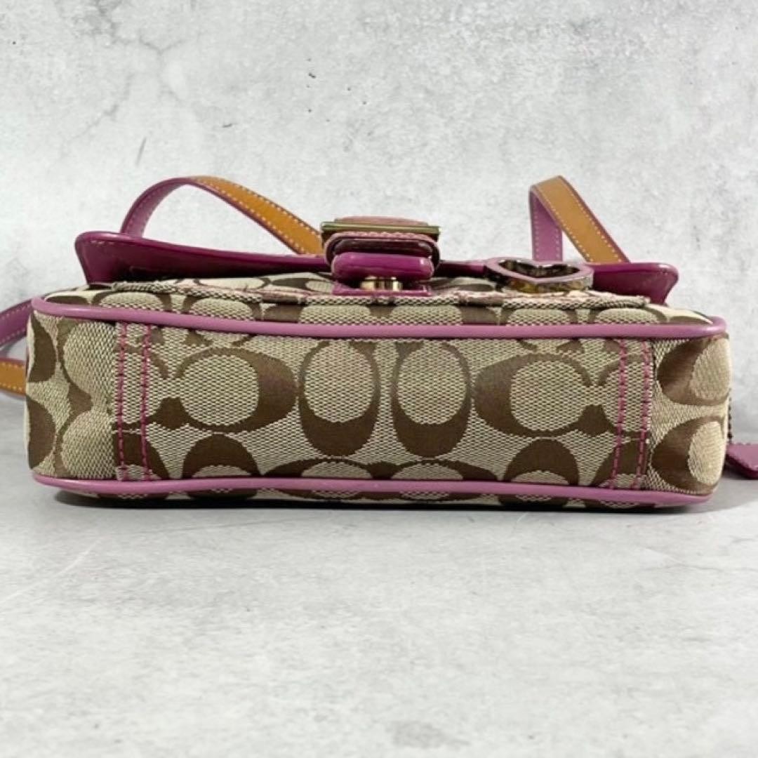 Coach Soho Signature Heart Bag Pink Y2K W21cm H12cm Shoulder Rare Vintage Japan