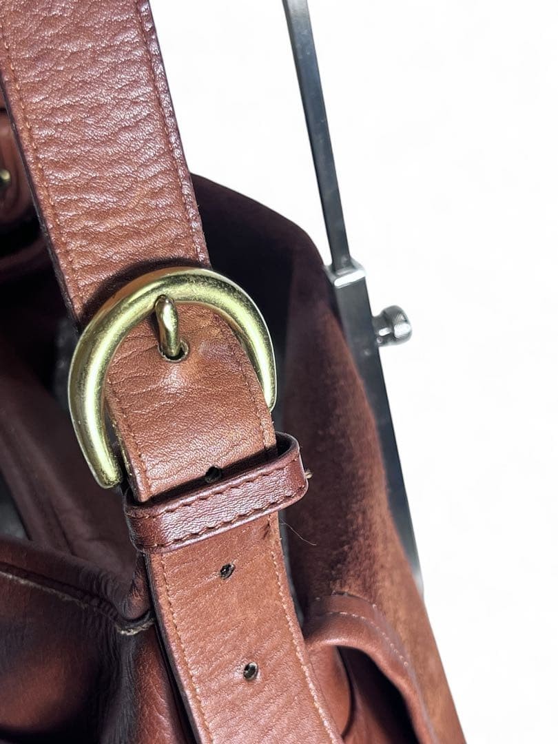 Vintage Old Coach 4115 Brown Leather Shoulder Bag Womens Handbag Made in USA