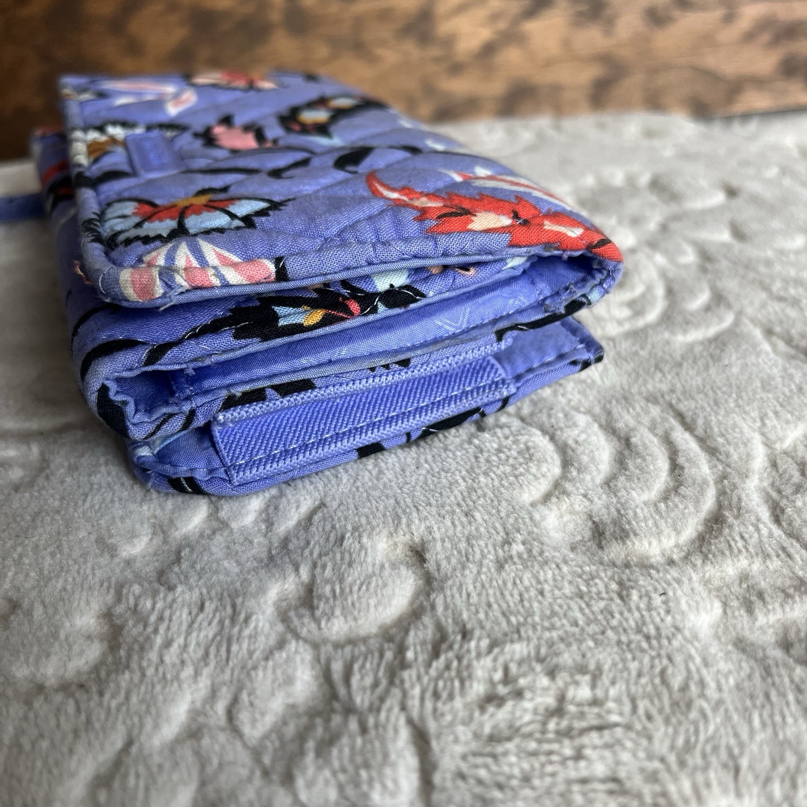 VERA BRADLEY Wristlet Wallet Mural Garden Lavender Multi Floral RFID READ