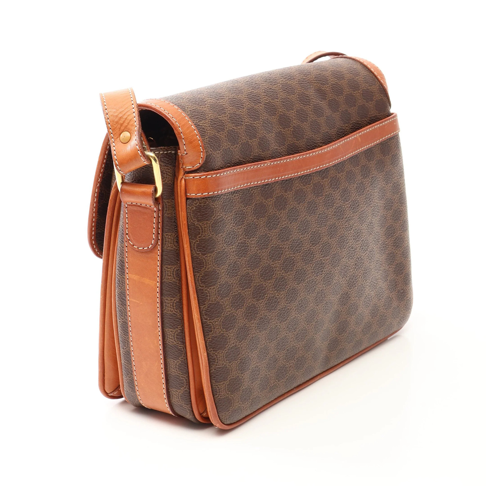 Celine Macadam Shoulder Bag Brown PVC #RCB13979