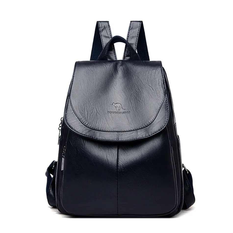Anti-theft Soft Leather Backpack Women Vintage Shoulder Bag Ladies High Capacity