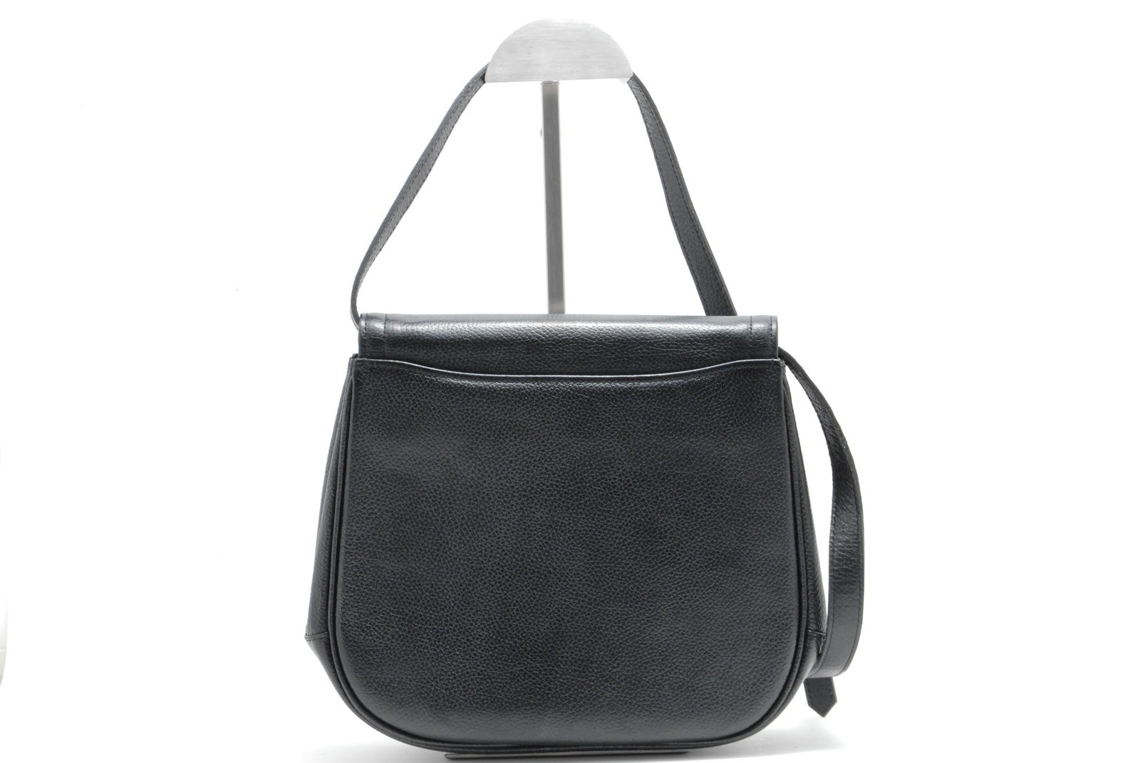 Yves Saint Laurent Vintage Wave Quilted Leather Shoulder Bag Black YSL