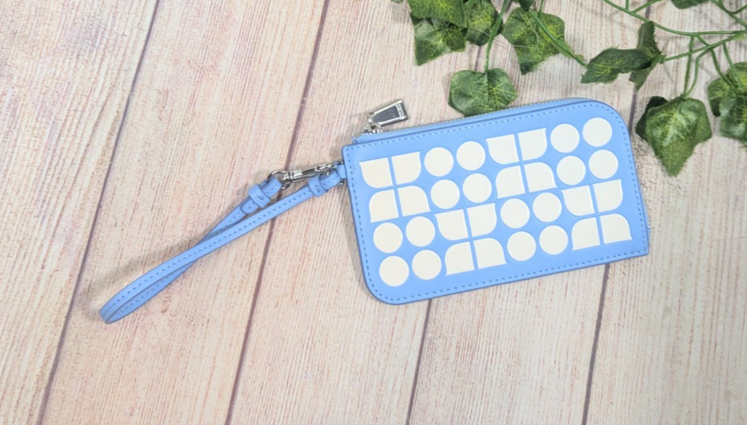 KATE SPADE Noel Archival Print Wristlet Astral Blue Keychain