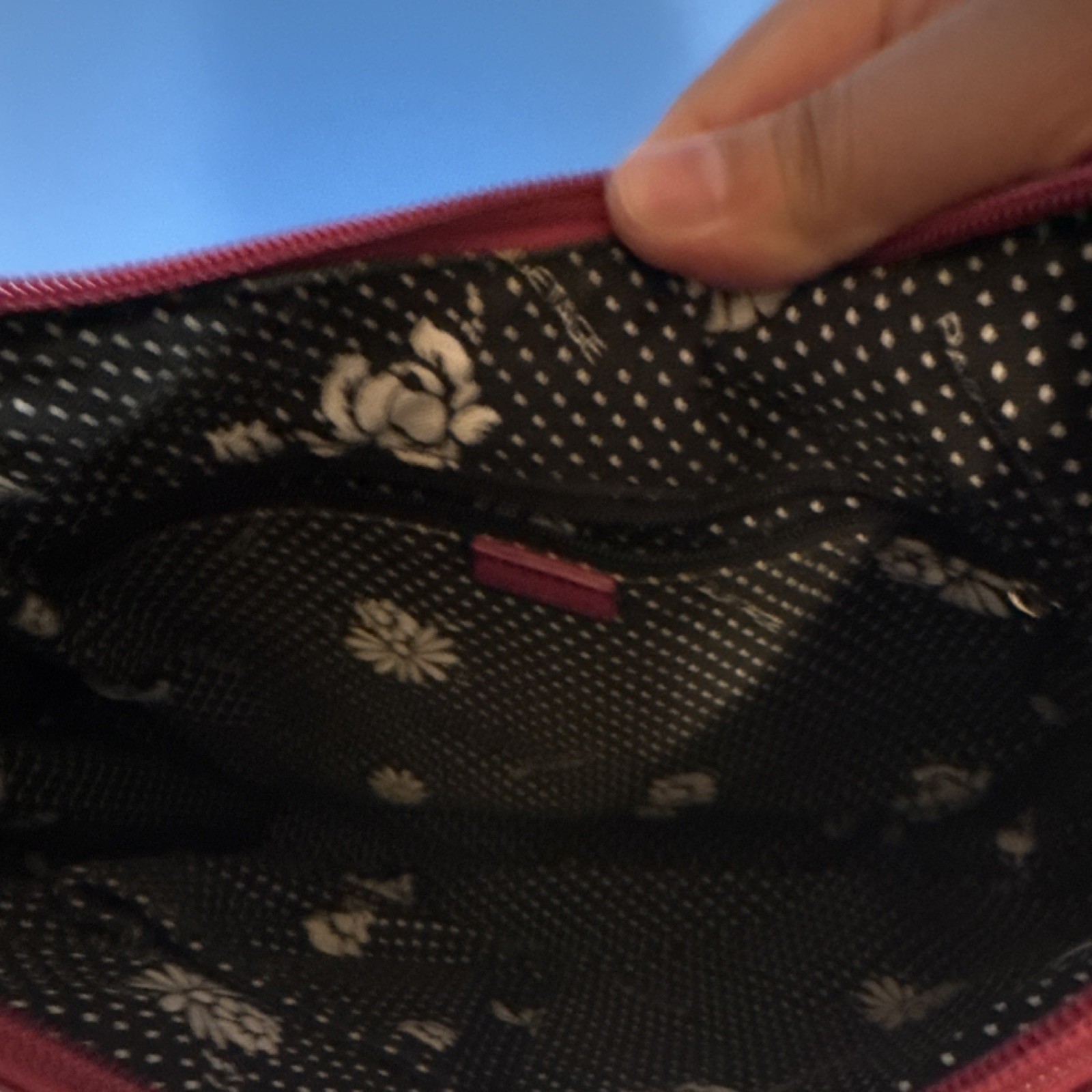 PAQUETAGE Pink Shoulder Bag, Silver Hardware, Zip Closure, Inner Pockets